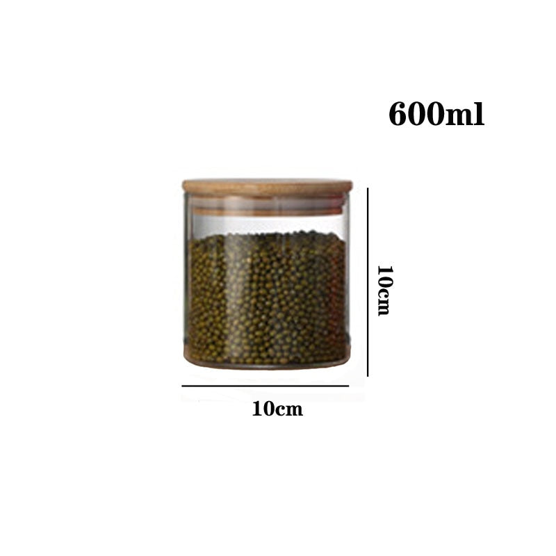 Eco-Friendly Bamboo Lid Glass Food Storage Container