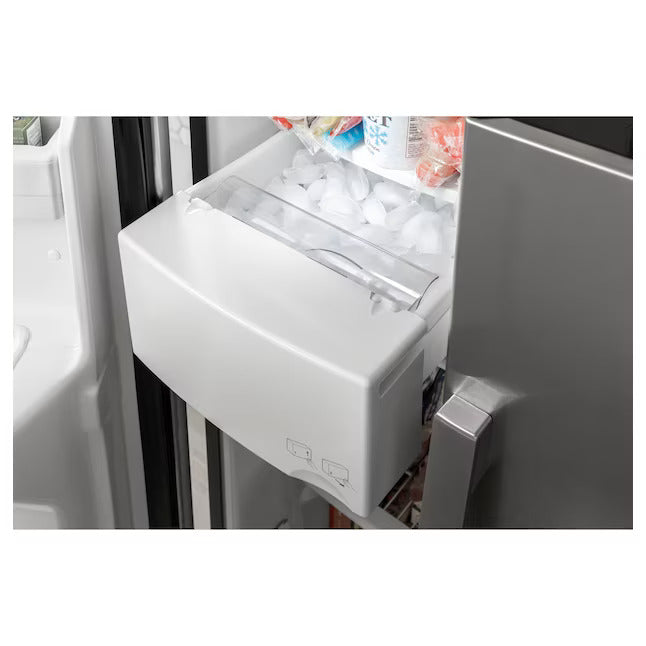 Refurbished GE 25.3 cu ft Side-by-Side Refrigerator with Ice Maker