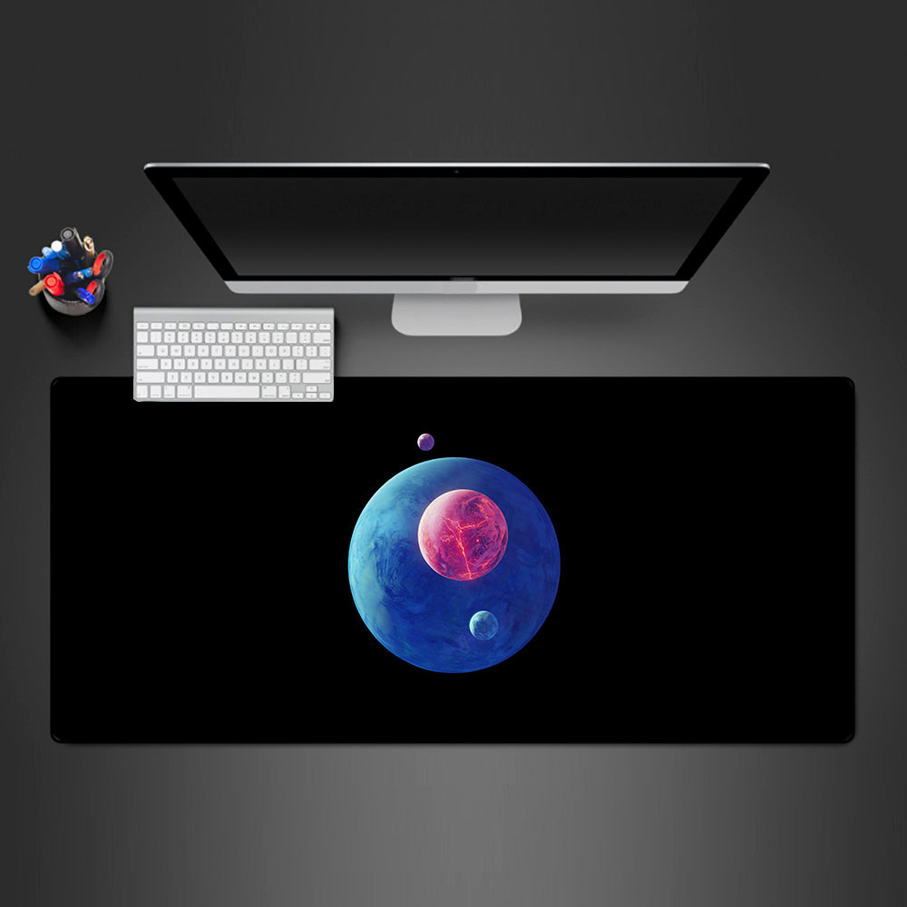 Galaxy-Themed XXL Gaming Mouse Pad with Planets Design