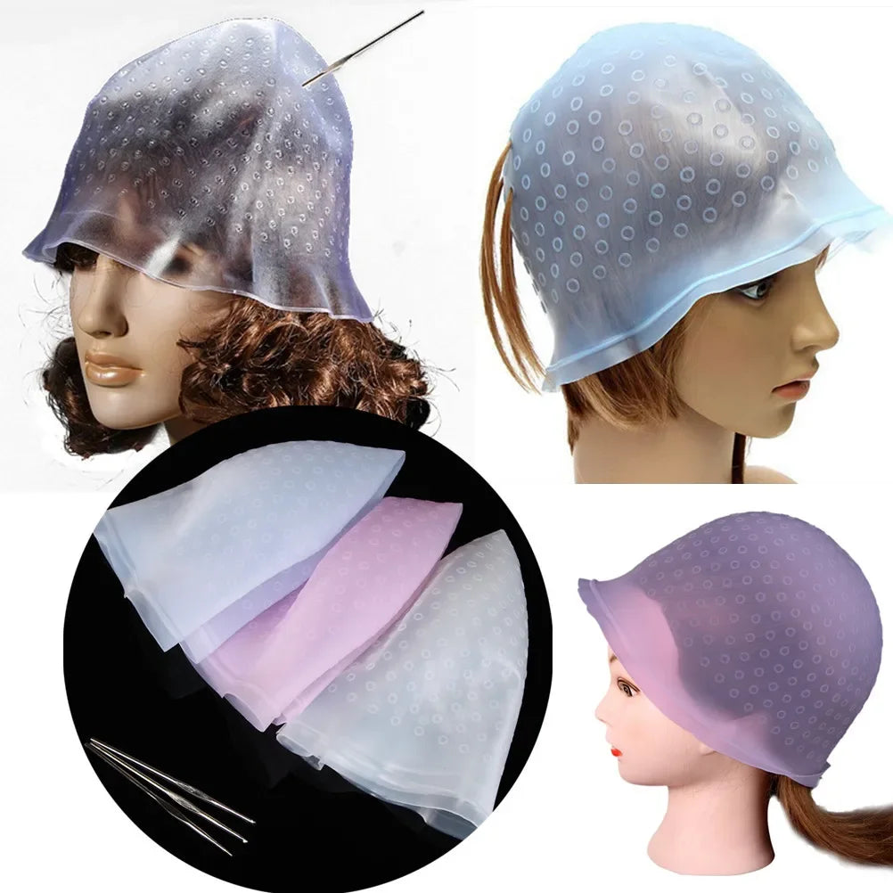 Professional Reusable Silicone Hair Coloring Cap for Salon Use