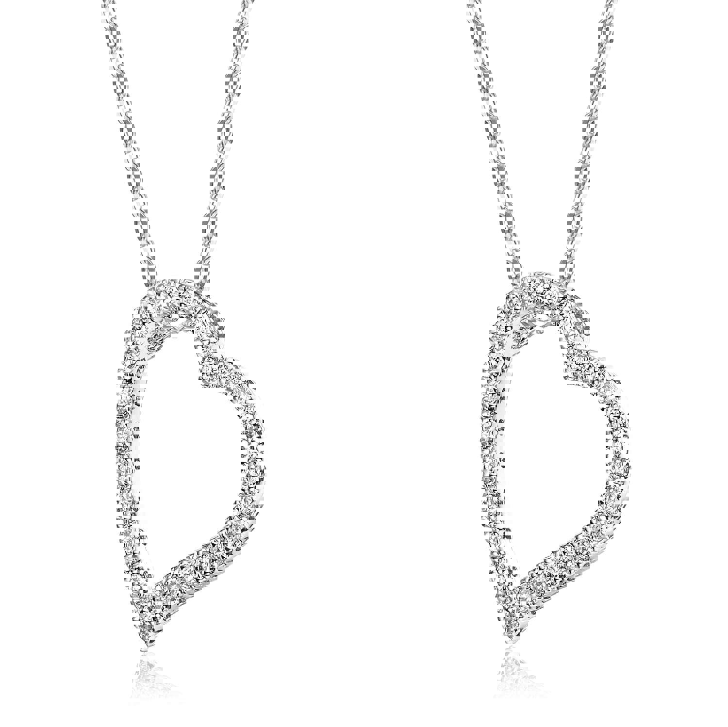 Glamorous Champagne Heart Pendant in Sterling Silver