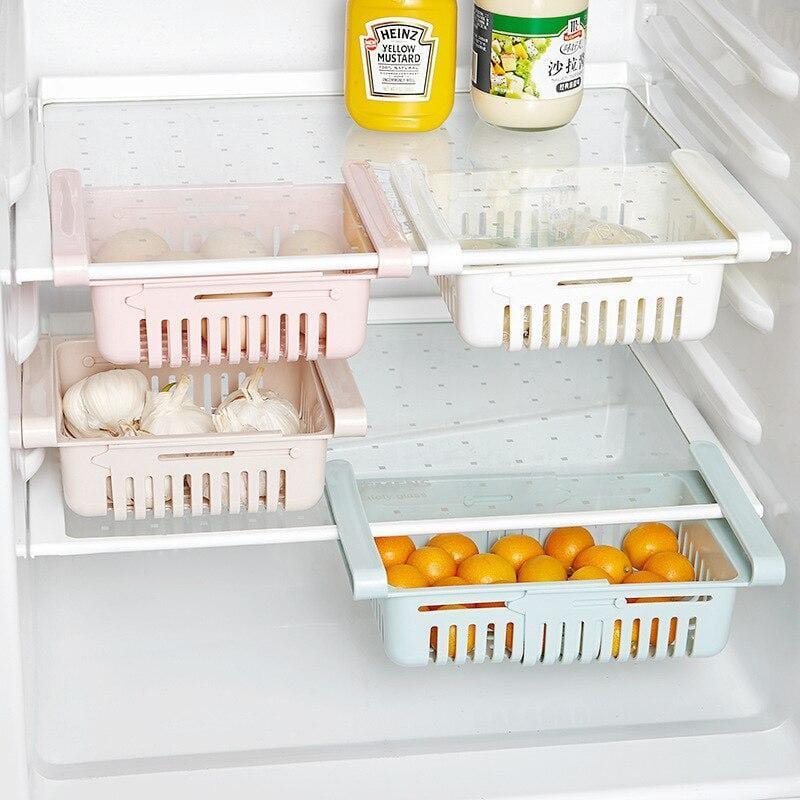 Upgraded Retractable Fridge Drawer Organizer