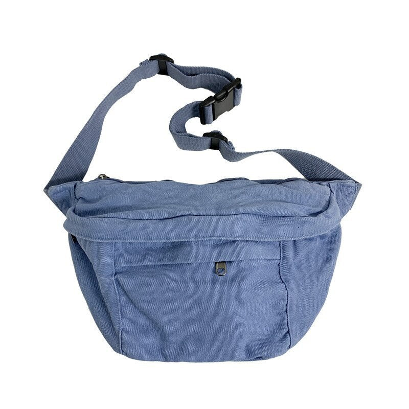 Unisex Canvas Hip-Hop Waist Bag for Outdoor and Street Style