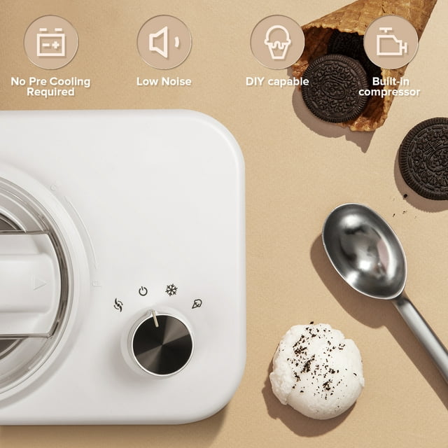 KISSAIR Compact Ice Cream Maker - DIY Gelato, Frozen Yogurt, and Sorbet
