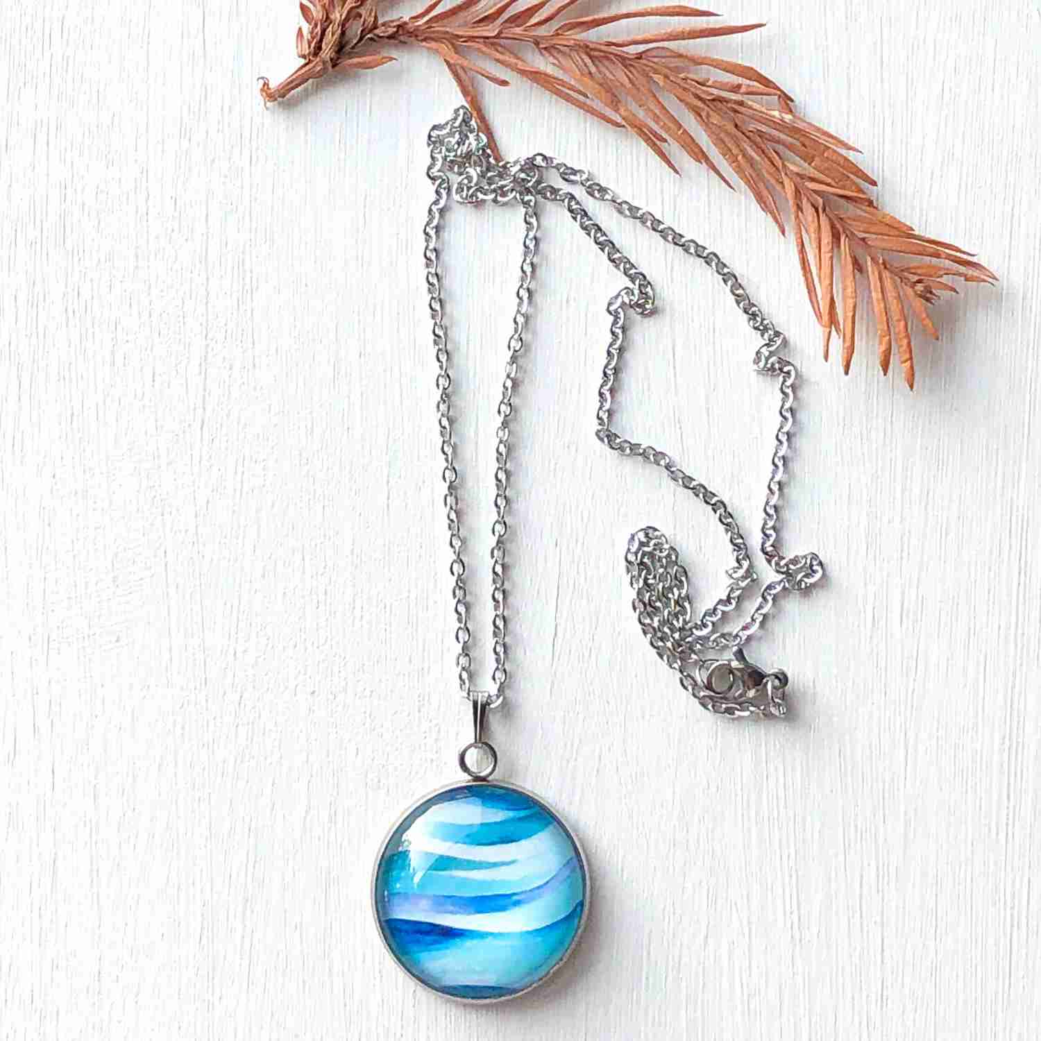 Original Artwork Seascape Pendant Necklace
