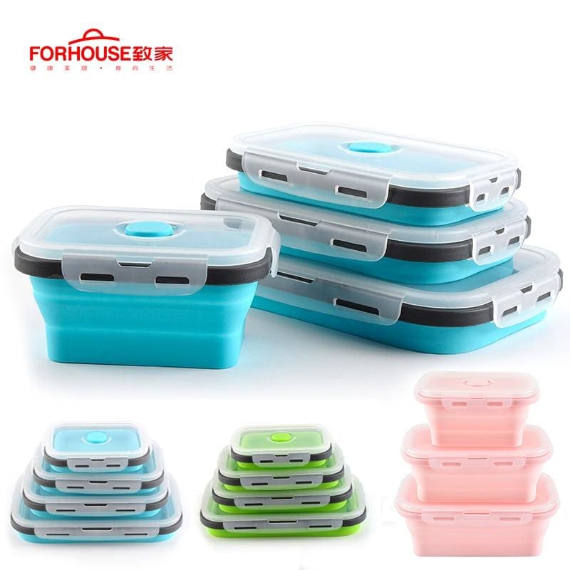 Premium Silicone Lunch Box - Foldable, Leakproof, and Microwavable