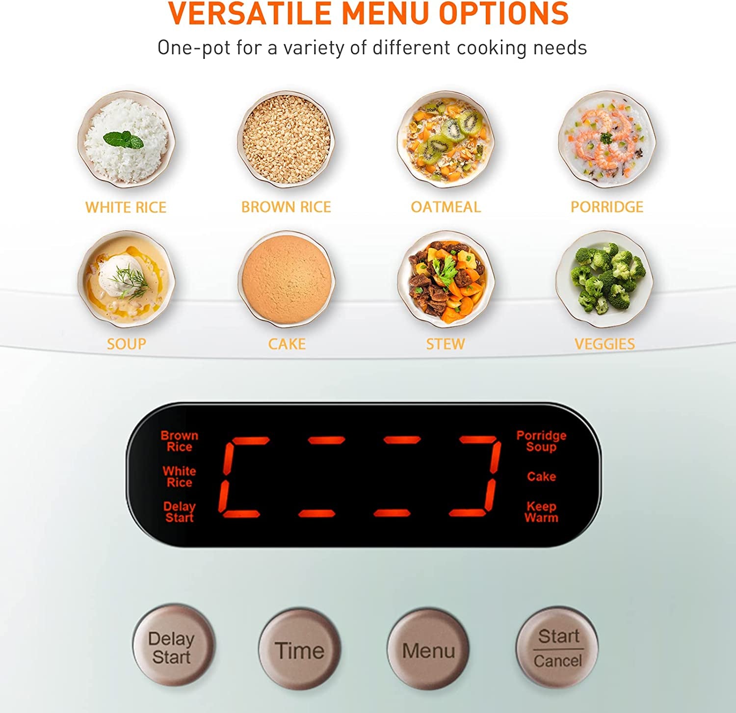 Bear Rice Cooker 8 Cups, 6-Function Smart Cooker with Fuzzy Logic Technology
