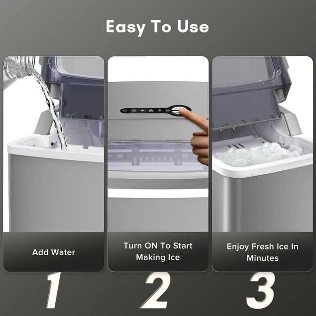 KISSAIR Compact Ice Maker - Efficient, Portable, and Stylish