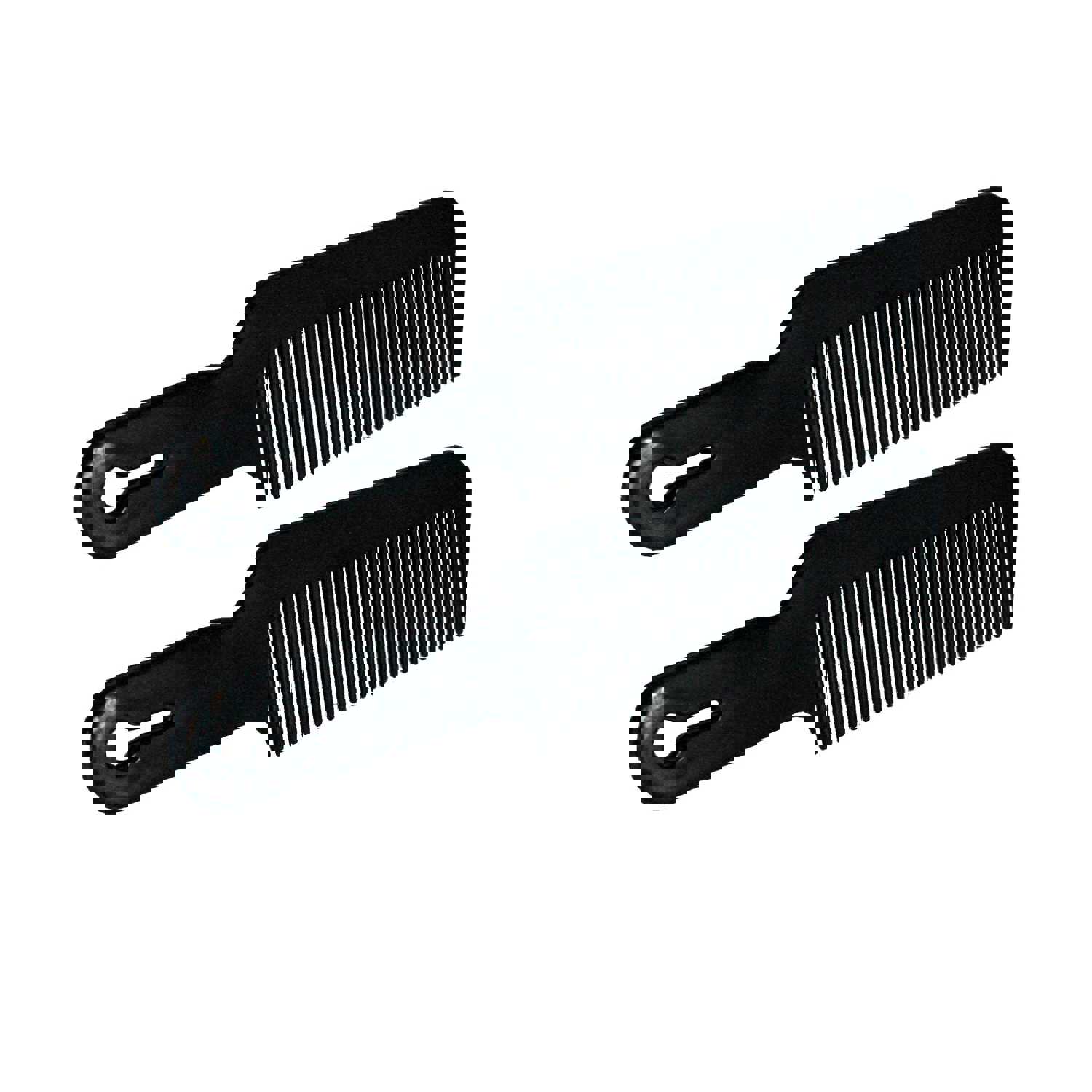 Amelia Beauty 8.75in Black Plastic Flattop Butch Comb, 2 Pack