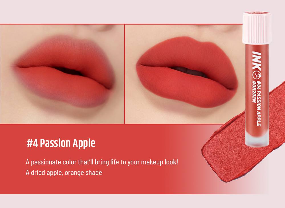 PERIPERA Ink Matte Blur Tint 04 Passion Apple 3.8g - Long-Lasting Matte Lip Tint