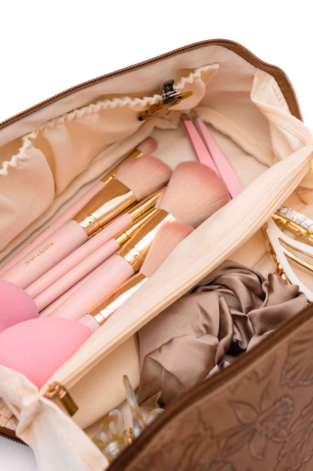 Luxurious Embossed PU Leather Cosmetic Bag