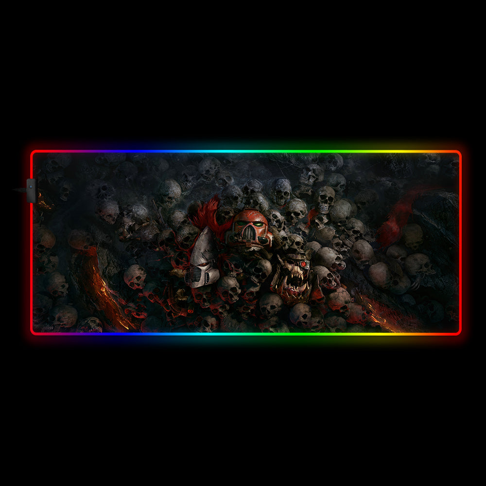Warhammer Skulls RGB Gaming Mouse Pad - M-XXL Size, Premium Cloth Surface