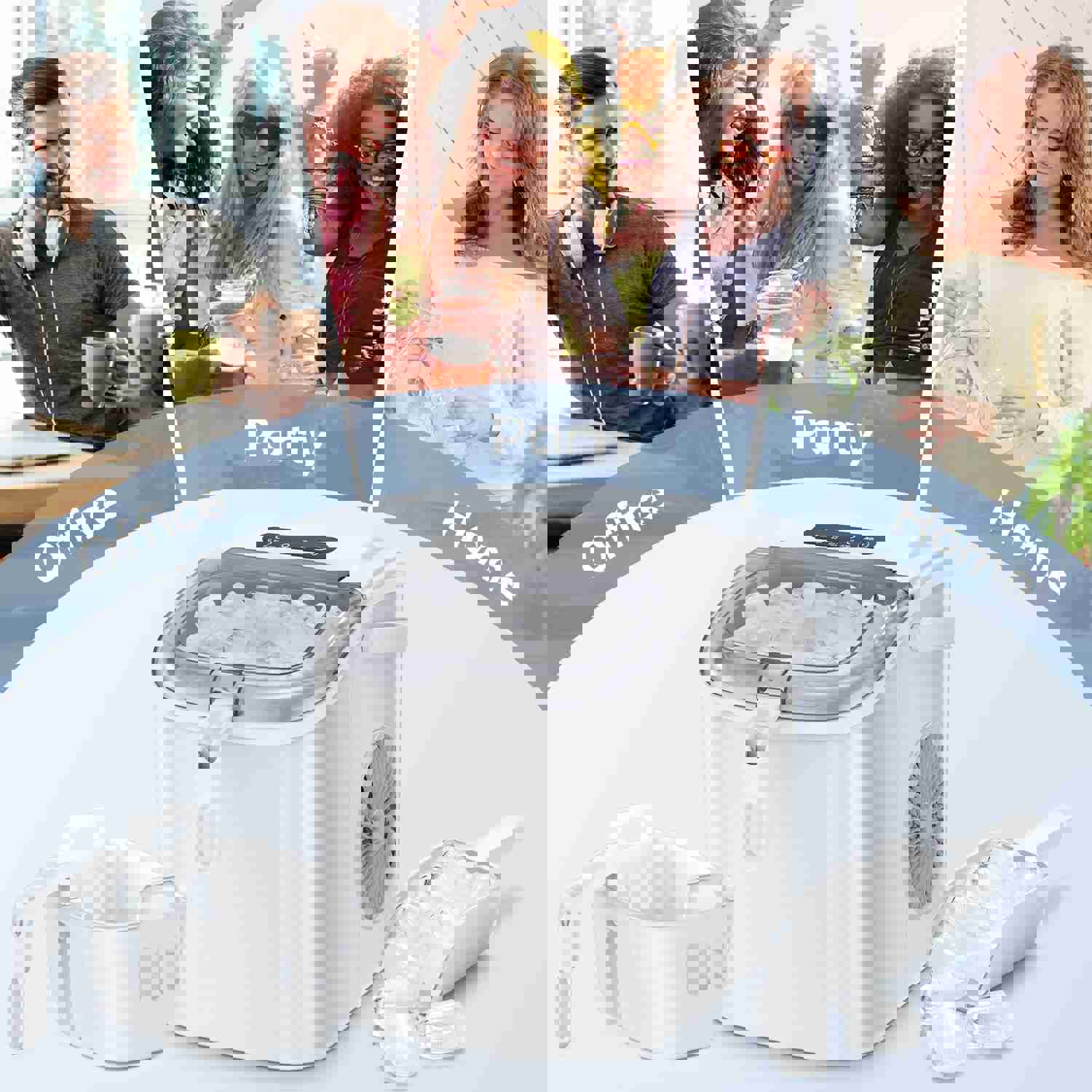 Auseo 26lbs Portable Ice Maker with Self-Cleaning and Exhaust Cooling