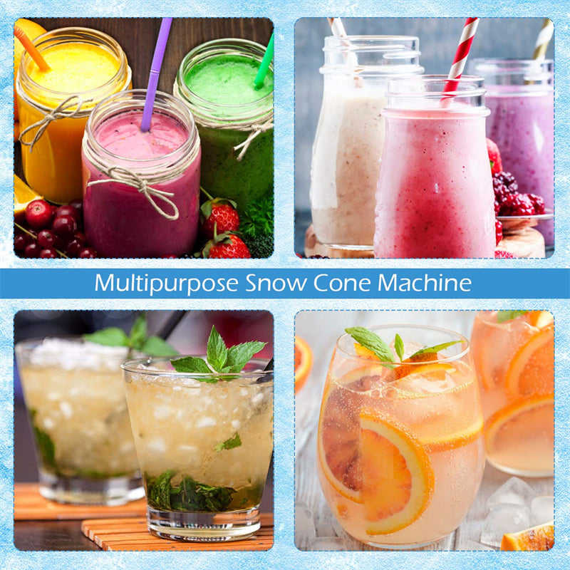 High-Capacity 200W Electric Snow Cone Machine with Dual Blades