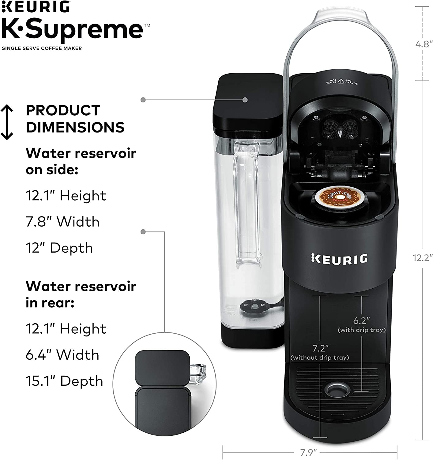 K-Supreme Single Serve K-Cup Pod Coffee Maker with Multistream Technology