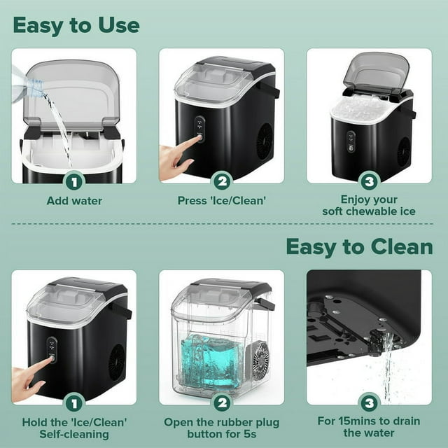 Auseo Nugget Ice Maker - Premium Countertop Ice Machine