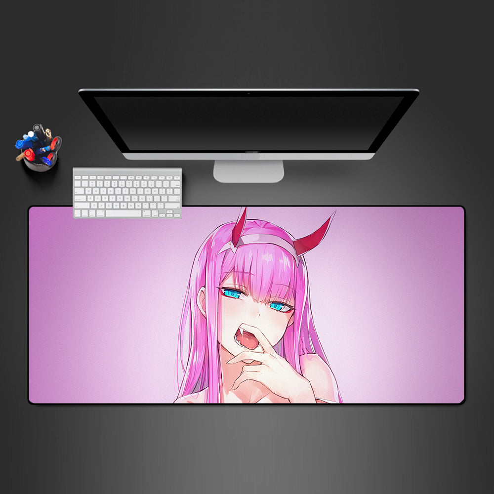 Zero Two Blush Gaming Mouse Pad - M-XXL Size, Premium Cloth Surface