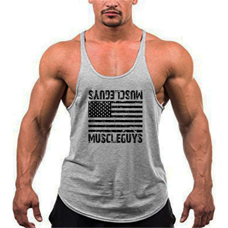 Men's Polyester Sleeveless Tank Top for Fitness