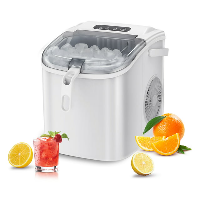 Auseo 26lbs Portable Ice Maker with Self-Cleaning and Exhaust Cooling