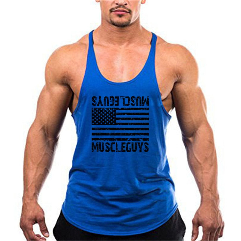 Men's Polyester Sleeveless Tank Top for Fitness