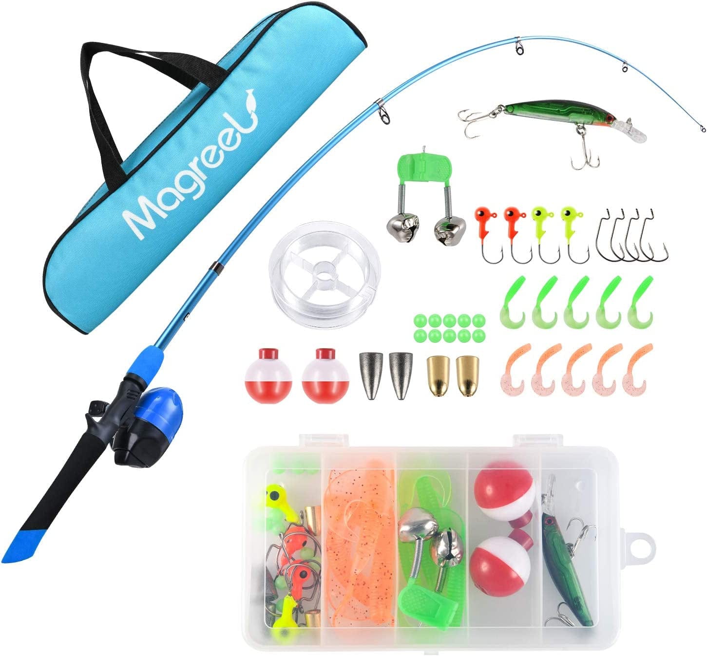 Children's Telescopic Fishing Kit, Starter Fishing Rod and Reel Set with Tackle Box