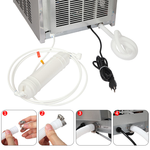 ZOKOP BY-70PF Stainless Steel Ice Maker - High-Capacity Cube Ice Machine