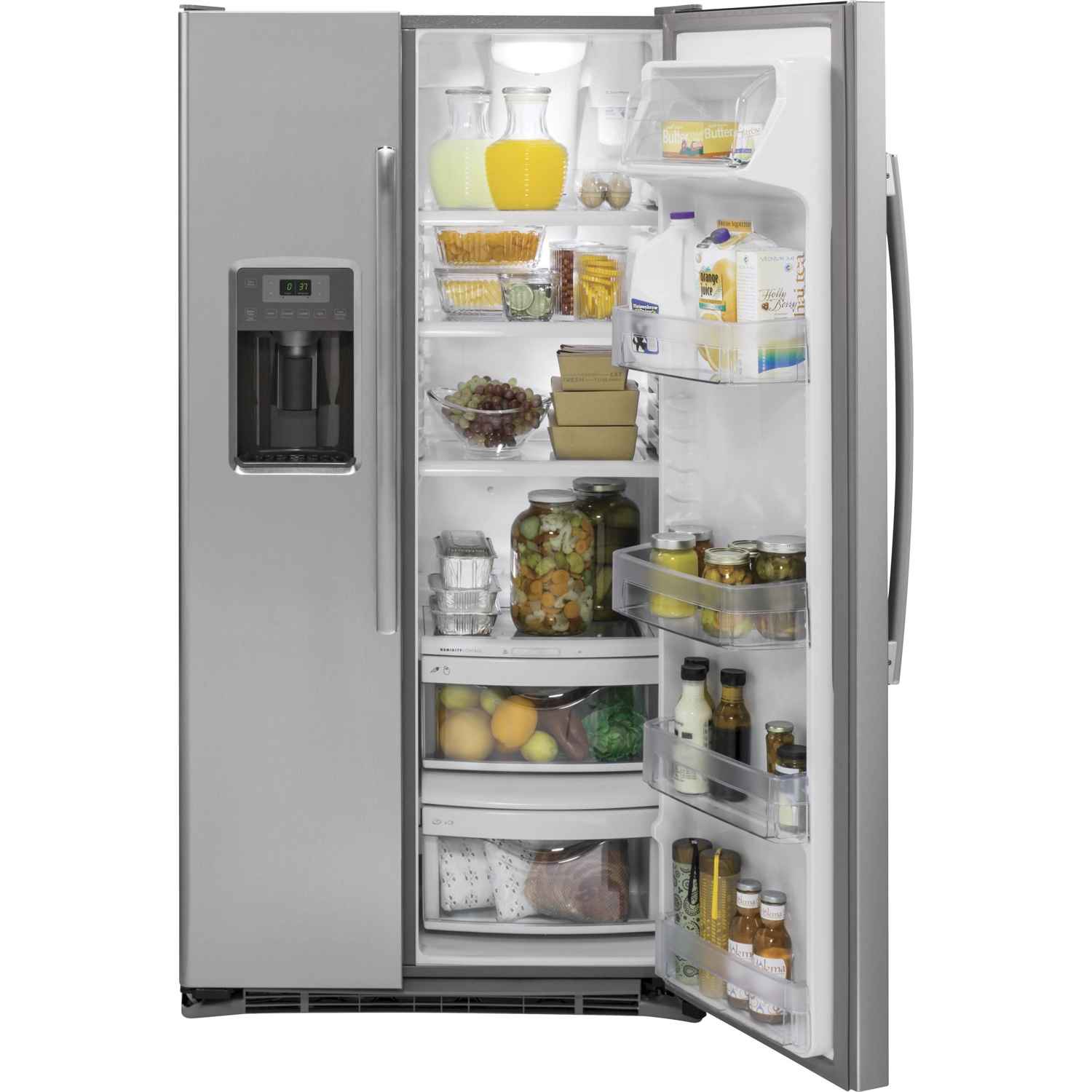 GE 21.9 cu. ft. Counter-Depth Side-by-Side Refrigerator with Ice and Water Dispenser
