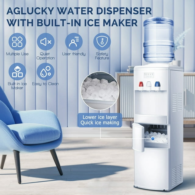 Auseo 3-in-1 Water Cooler Dispenser with Ice Maker