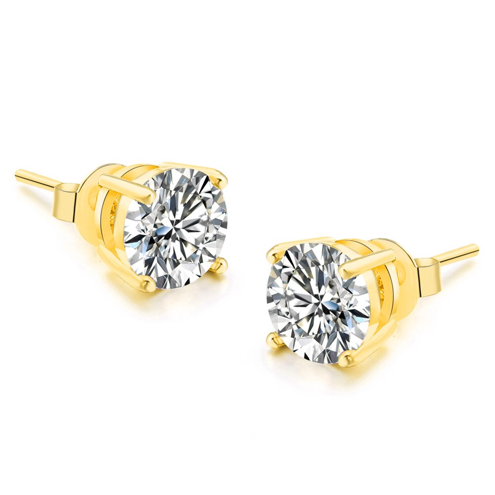 Glamorous Round CZ Stud Earrings for Women, Trendy 2023 Fashion Jewelry