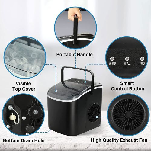 Portable Compact Ice Maker Machine for Home, Office, and Parties