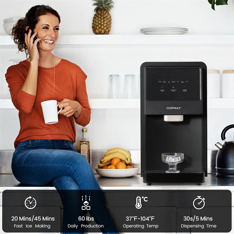High-Capacity Nugget Ice Maker with Self-Cleaning, Self-Dispense, and LED Filter Indicator