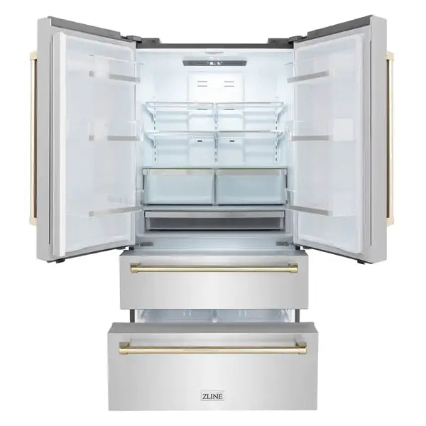 ZLINE 36" Autograph Edition French Door Refrigerator with Ice Maker