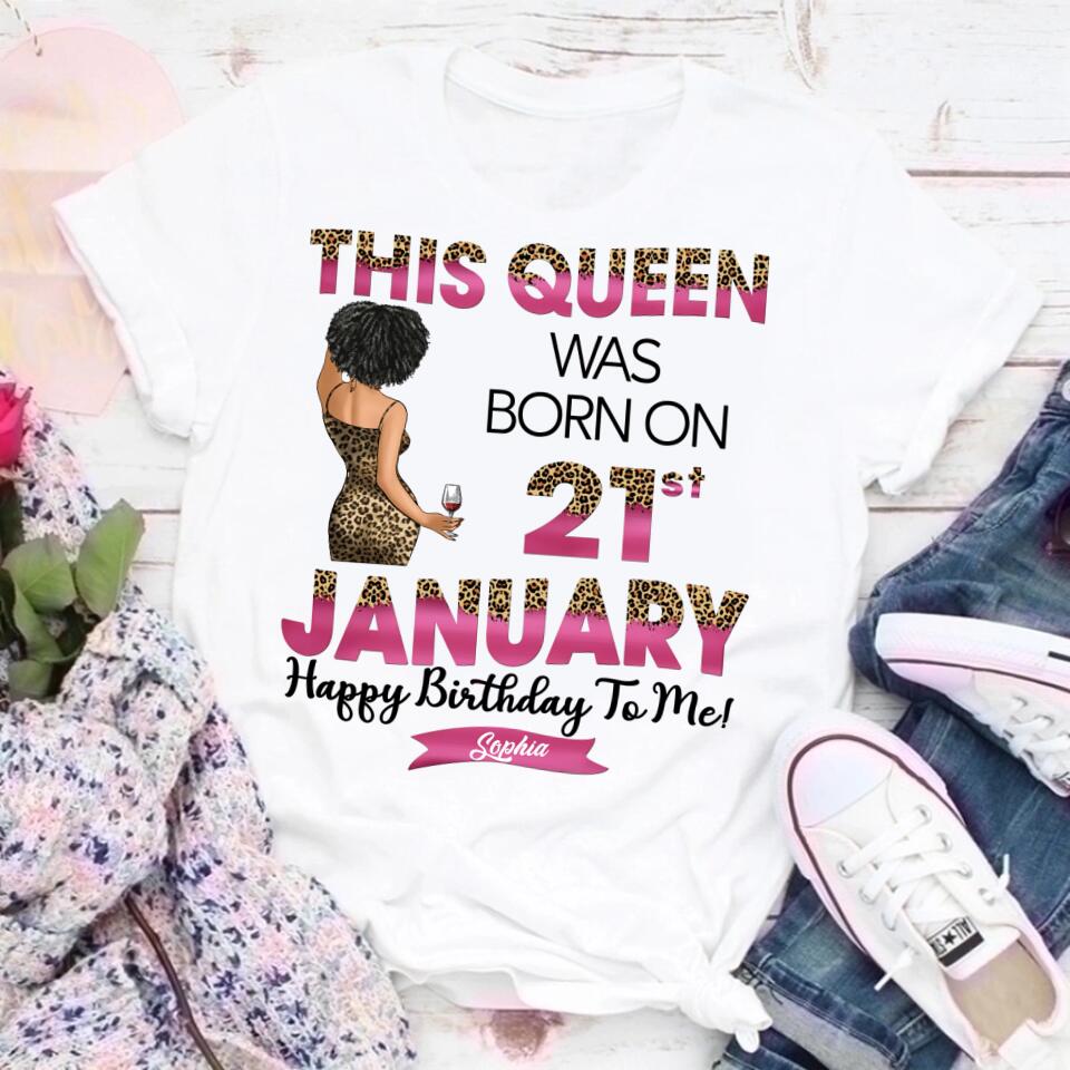 January Birthday Queen Shirt, Custom Gift for January Born Women