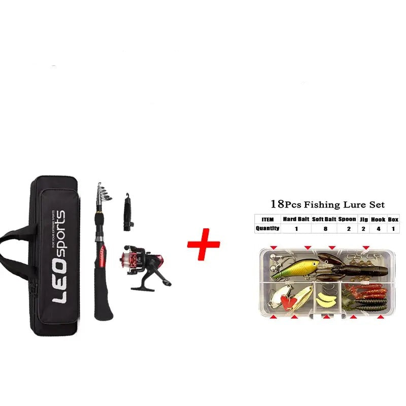 Telescopic Fishing Rod Combo Set with Spinning Reel and Lures