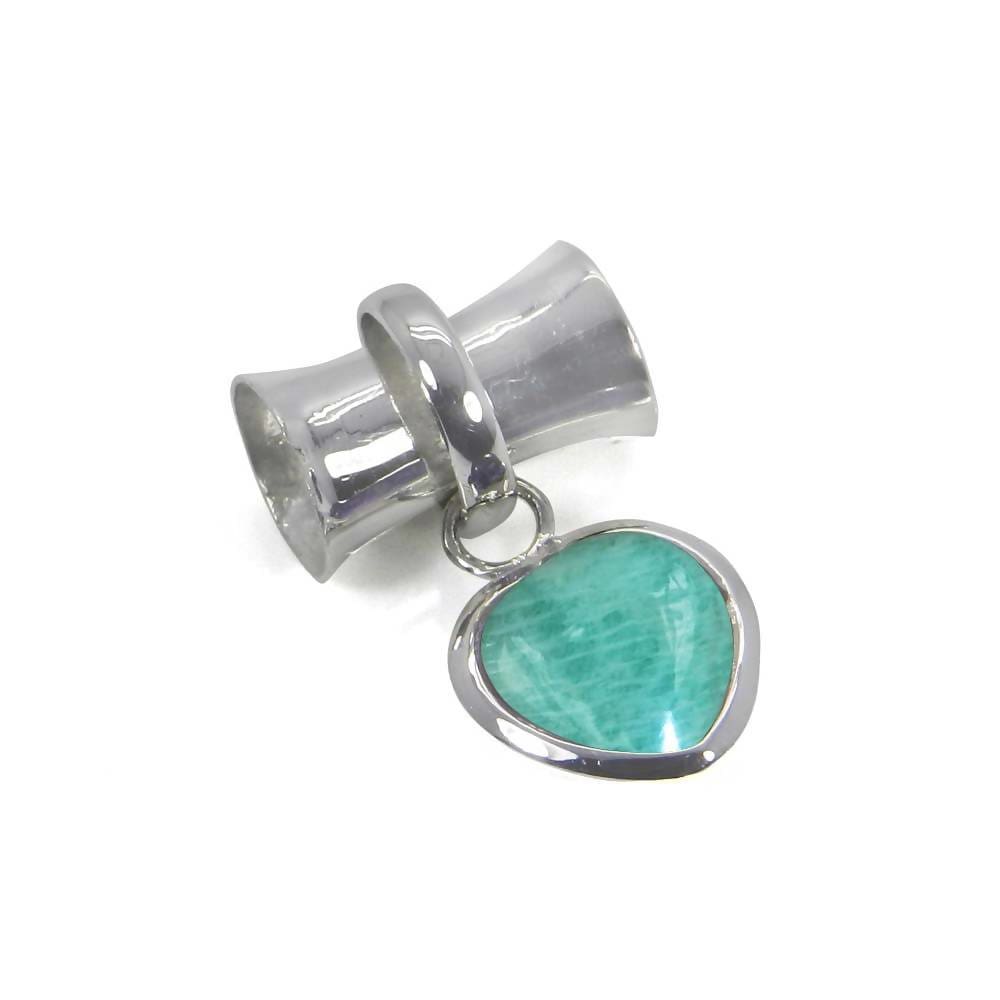 Handcrafted Amanzonite Heart Pendant in 925 Sterling Silver