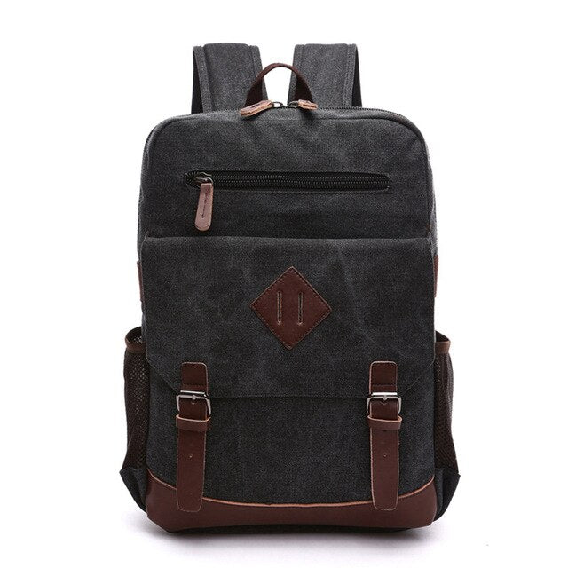 Vintage Canvas Backpack for Men, Laptop Bag with Multifunction Pockets
