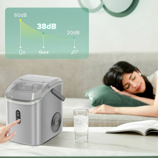 KISSAIR Nugget Ice Maker - Compact, Portable, and Efficient for Home & Office