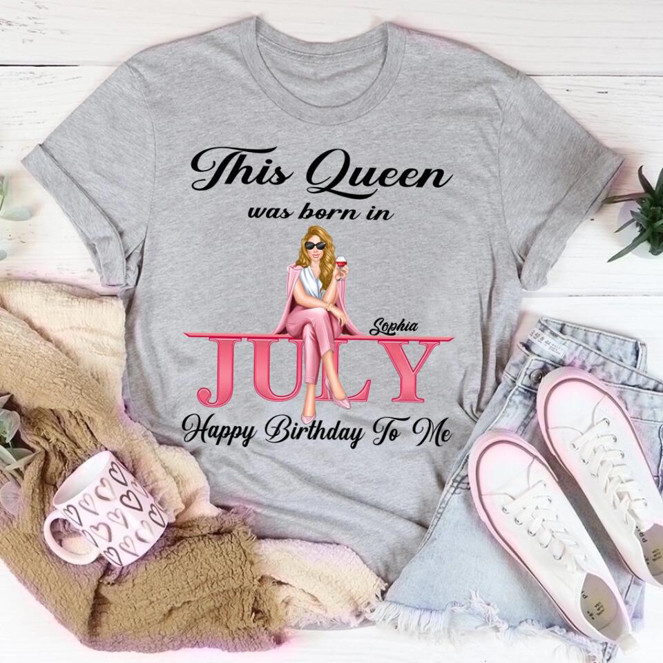 Stylish July Birthday Shirt for Women, Customizable Gift