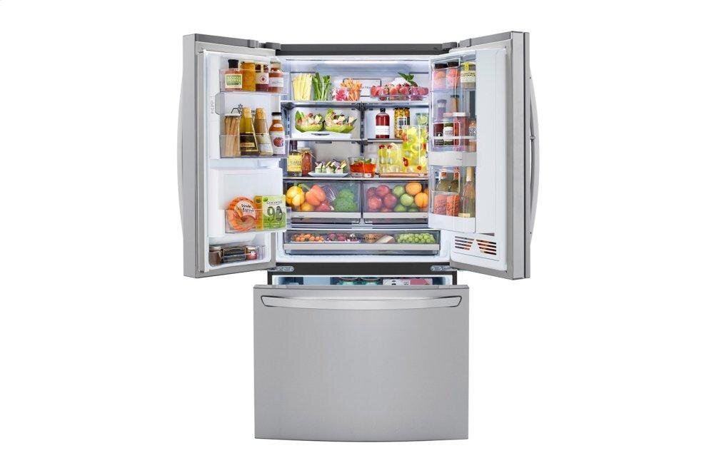 LG LRFVS3006S 30 Cu. Ft. Smart Wi-Fi Enabled Instaview Door-In-Door Refrigerator with Craft Ice Maker