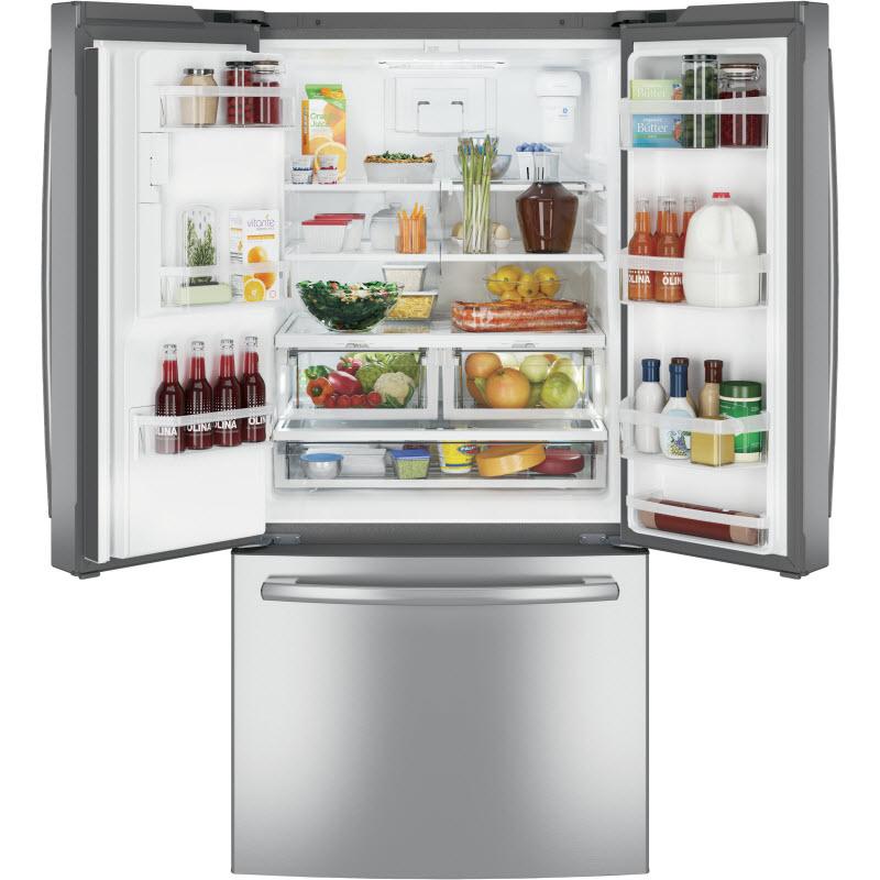 GE 33-inch French Door Refrigerator with Ice & Water Dispenser