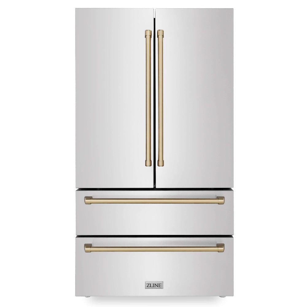 ZLINE 36" 22.5 cu. ft. French Door Refrigerator with Ice Maker, Luxury Stainless Steel