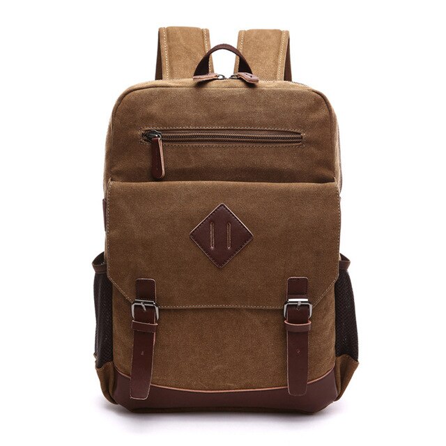 Vintage Canvas Backpack for Men, Laptop Bag with Multifunction Pockets