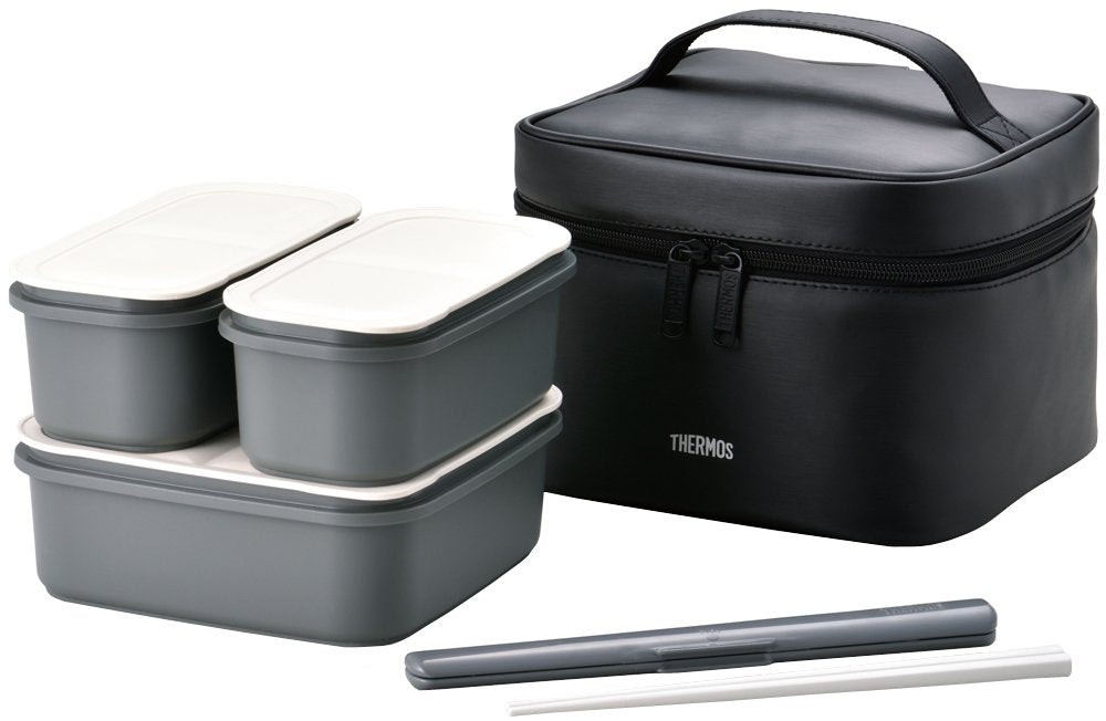 Thermoses 2-Tier Insulated Lunch Box, 1.8L Capacity, Black