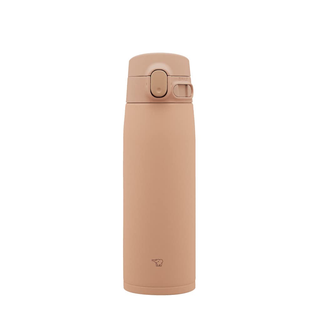 Zojirushi 600ml Stainless Steel Water Bottle, One-Touch Cap, Easy Clean, Pale Taupe