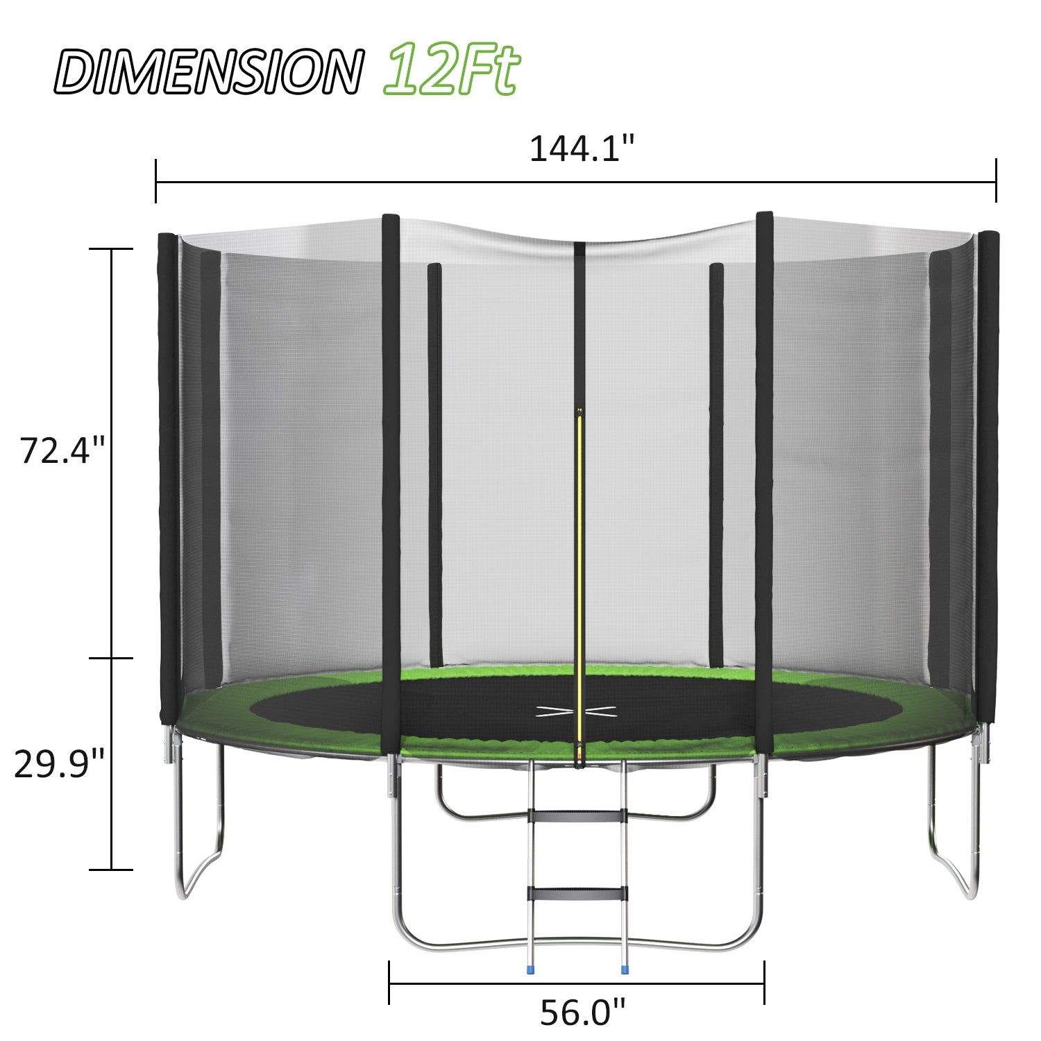 Devoko 10FT Trampoline with Safety Enclosure - Perfect for Kids' Outdoor Fun