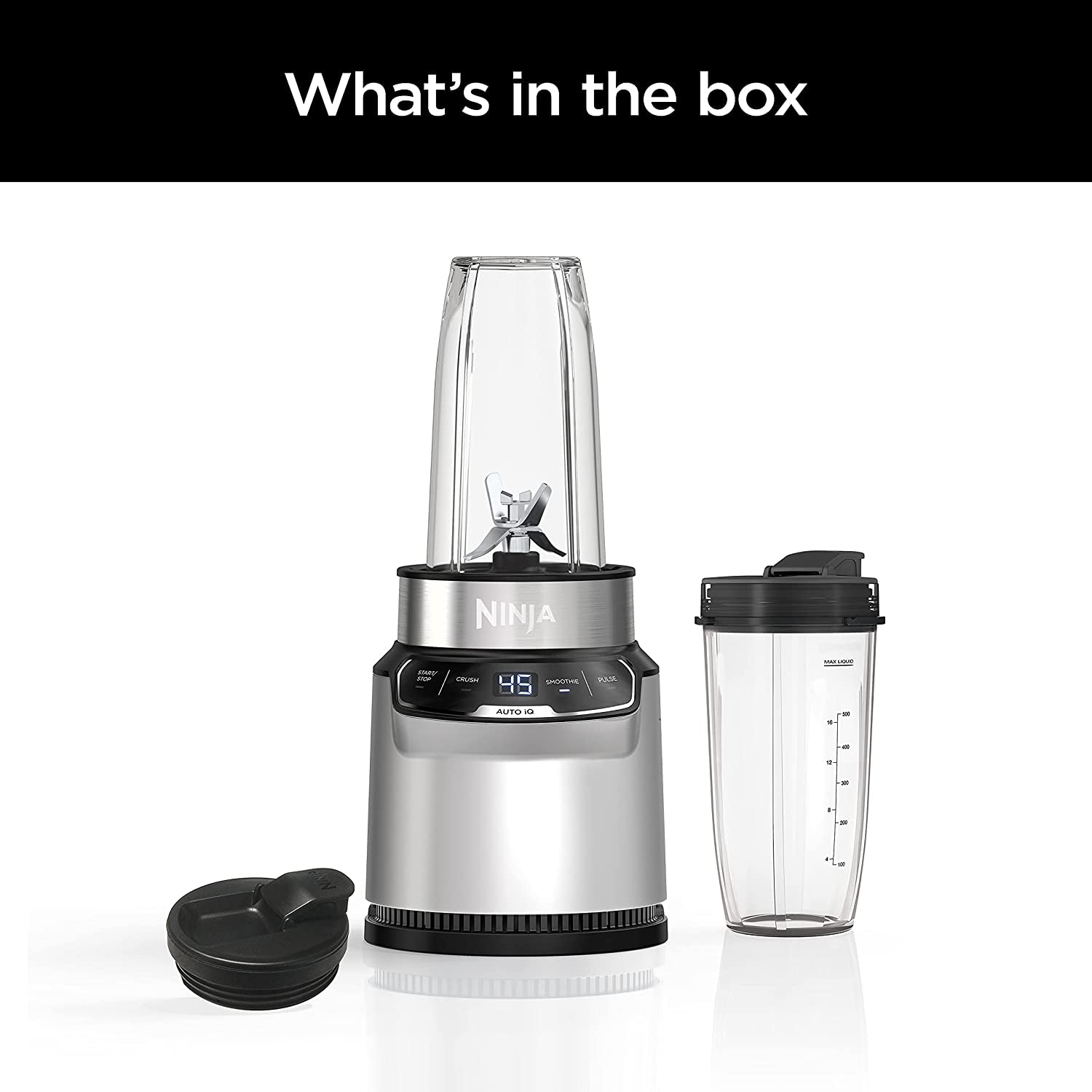 Ninja Nutri Pro Compact Blender with Auto-iQ, 1100W, for Smoothies, Frozen Drinks