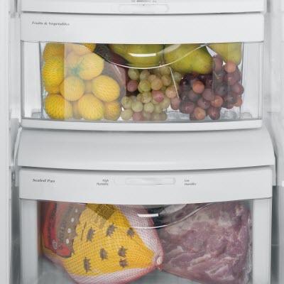 GE 25.3 cu. ft. Side-by-Side Refrigerator with Adjustable Shelves and LED Lighting