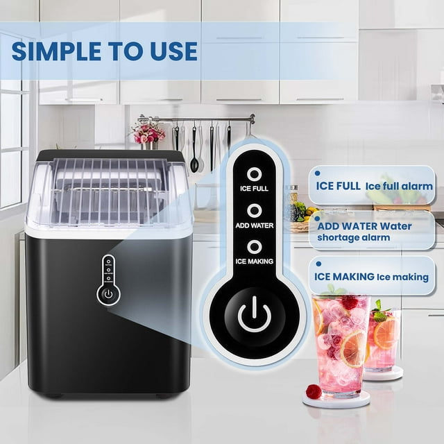 Auseo Portable Ice Maker, Compact Design for Home & Office