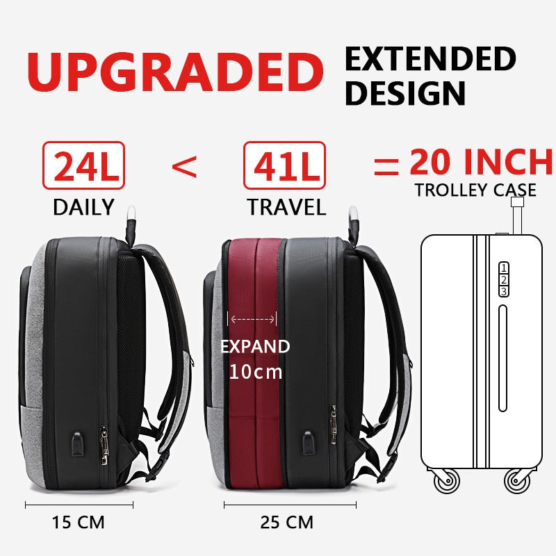 Arctic Hunter 40L Waterproof Business Backpack with USB Charging Port