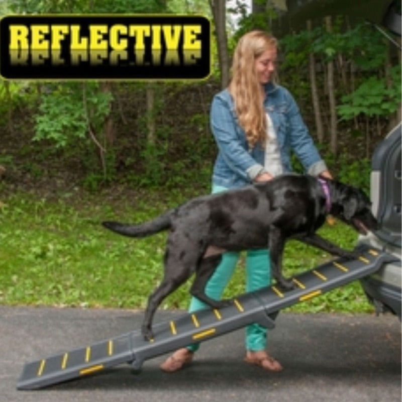 Pet Gear Reflective Tri-Fold Dog Ramp for Easy Access